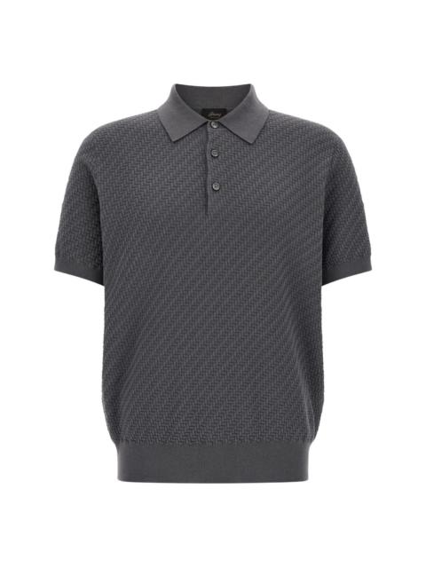 Brioni Cashmere and cotton polo shirt