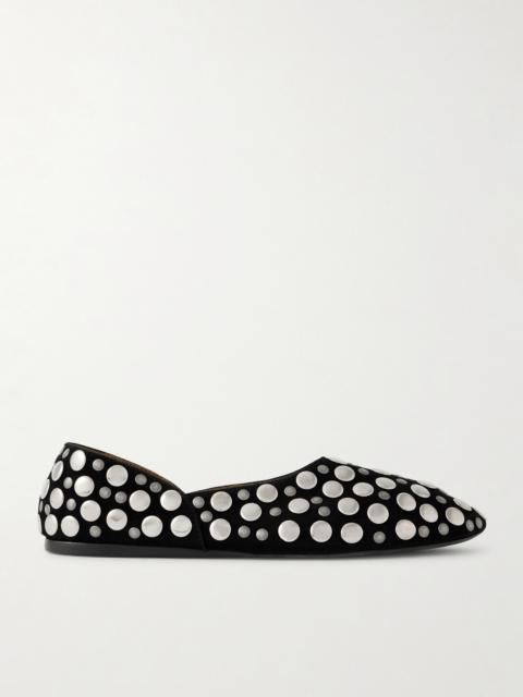 KHAITE Jane Studded Suede Flats