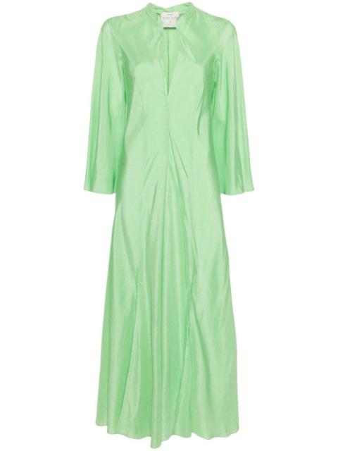 forte_forte V-neck flared maxi dress
