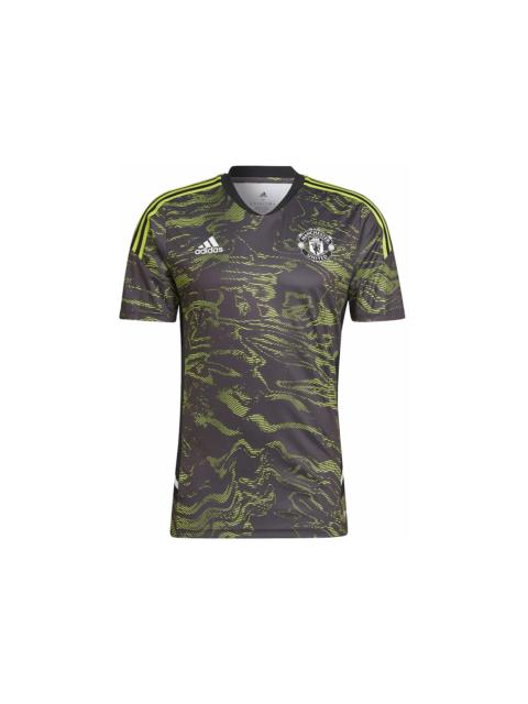 adidas adidas Manchester United Condivo 22 Training Jersey Semi Solar Slime/Black