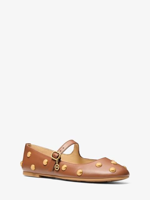 MICHAEL KORS Nellie Flex Studded Leather Ballet Flat
