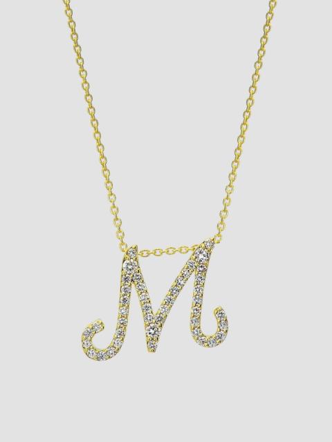 ROBERTO COIN Women's Tiny Treasures Script Initial 18K Yellow Gold, Ruby & 0.24-0.34 TCW Diamond Pendant Necklace