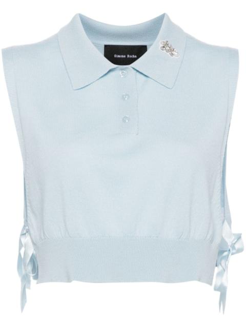 Simone Rocha Embellished knit polo bib