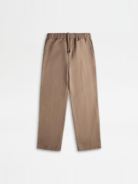 Tod's LINEN BLEND PANTS - BEIGE