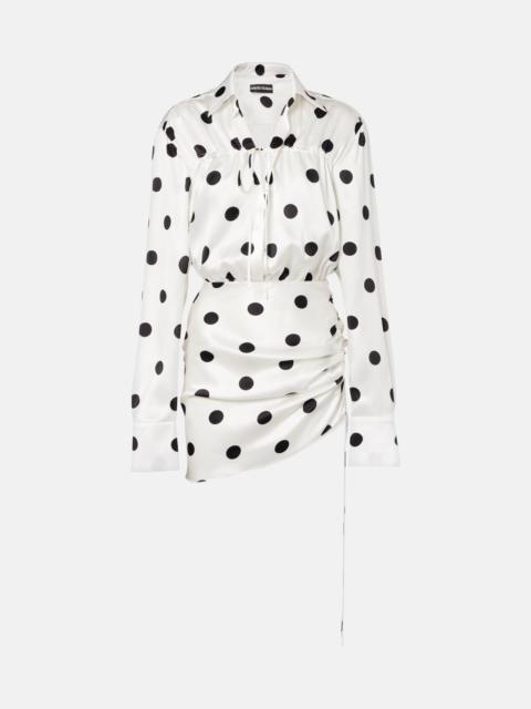 David Koma Polka-dot silk satin minidress