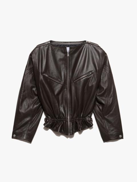 FRAME Slouchy Zip Up Jacket in Espresso