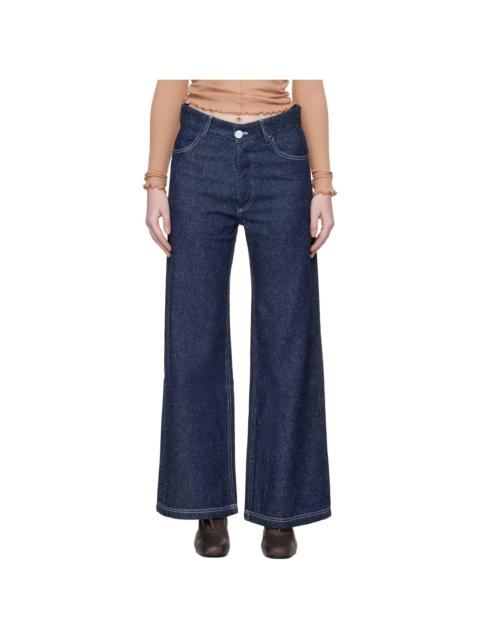 BASERANGE Navy Tajo Wide Jeans