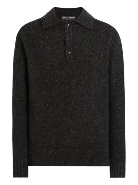 Dolce & Gabbana buttoned wool-blend polo shirt