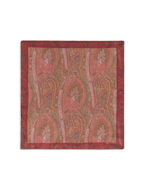 paisley-logo-print silk scarf