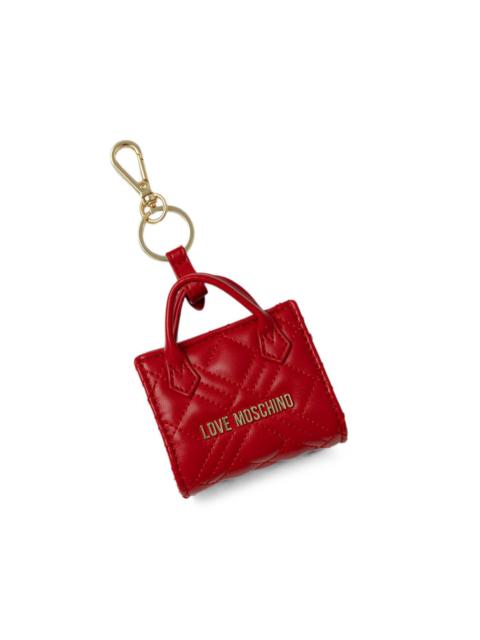 Moschino quilted logo-plaque keyring