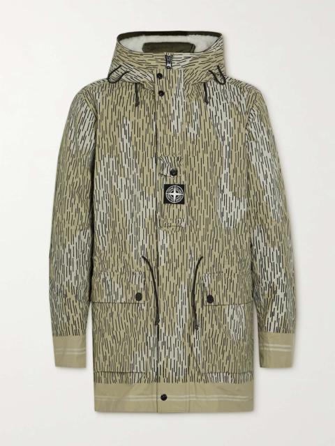 Stone Island Reflective-Trimmed Printed Shell Parka with Detachable Quilted Liner