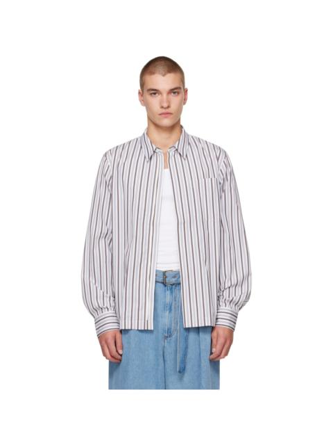 Dries Van Noten White Cotton Zip Shirt