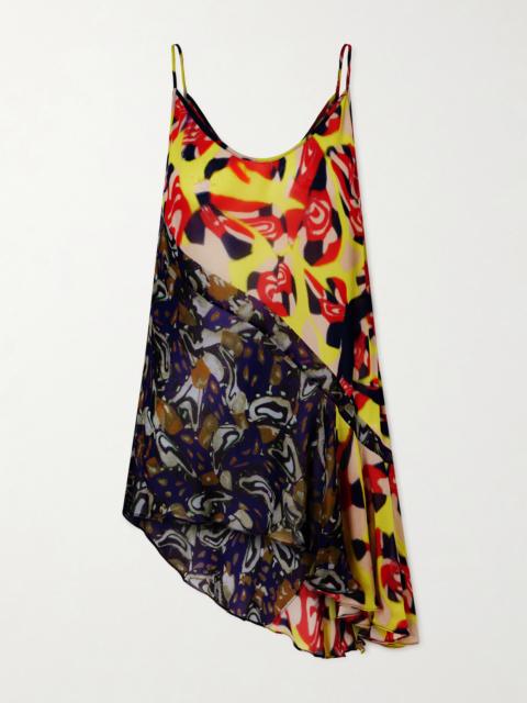 Dries Van Noten Ruffled Printed Asymmetric Georgette Camisole