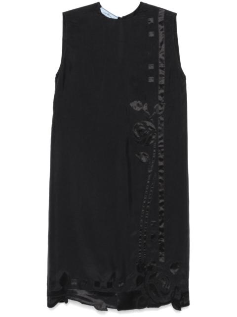 Prada floral-appliqué midi dress