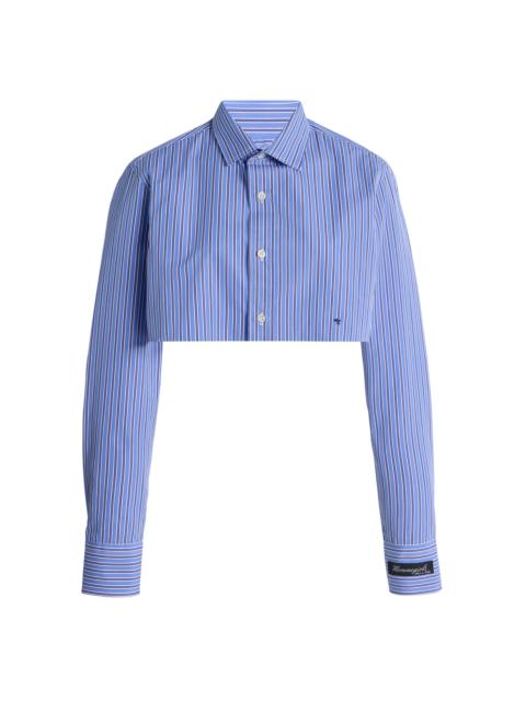 HommeGirls® Super Cropped Cotton Shirt blue