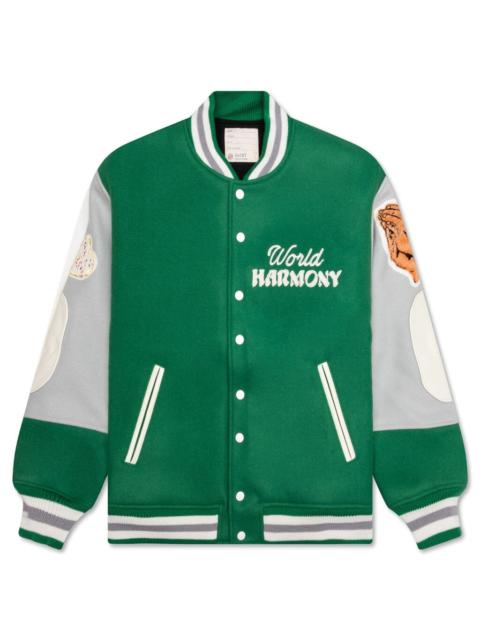 SAINT M×××××× SAINT MICHAEL X SHERMER ACADEMY PIGEON VARSITY JACKET - GREEN