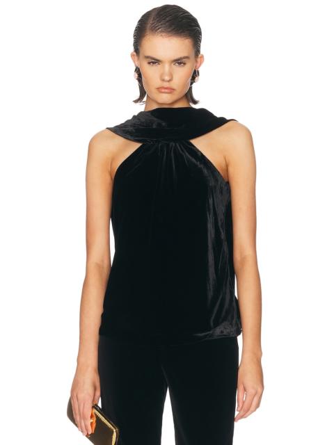 SIMKHAI Velvet Scarlette Cape Top