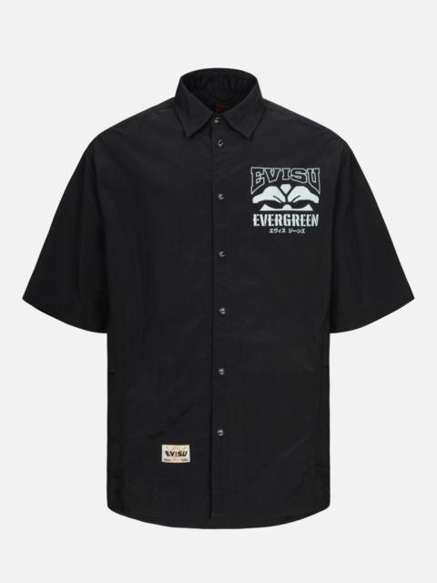 EVISU MULTI-REFLECTIVE PRINT OVERSIZED SHORT SLEEVE SHIRT