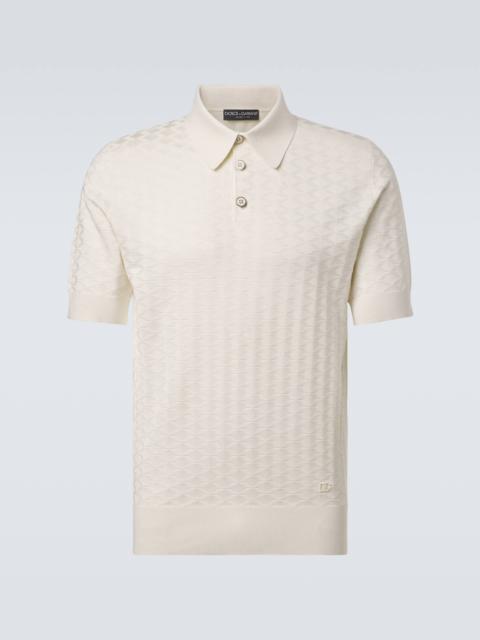 Dolce & Gabbana DG knitted silk polo shirt