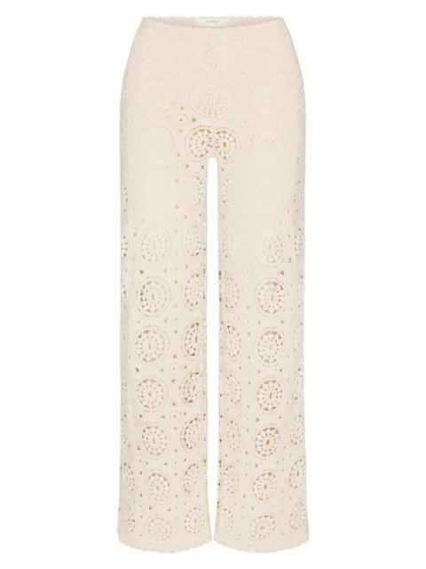 FRAME Women's Crochet Cotton Pants - Cream