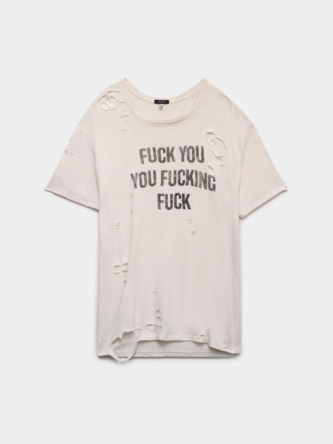 R13 F.u Ripped Boy T - Ecru | R13 Denim