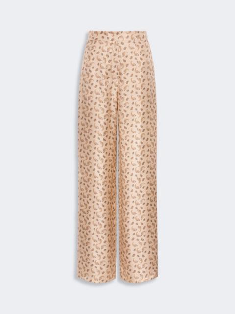 Max Mara FUXIA Printed silk twill trousers - BEIGE