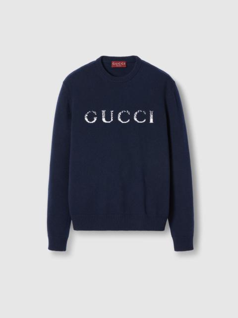 GUCCI Wool sweater with Gucci intarsia