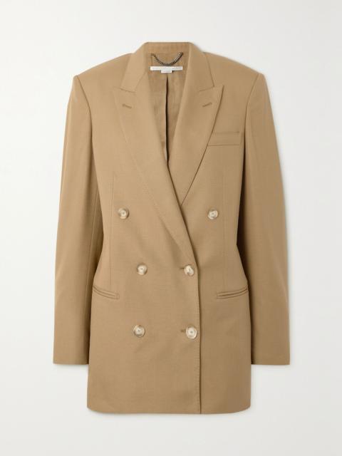 Stella McCartney Double-breasted grain de poudre blazer Camel