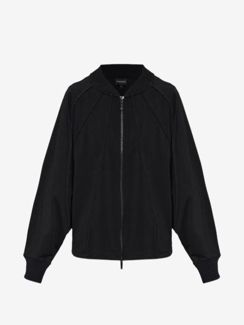 EMPORIO ARMANI Punto Milano jersey blouson jacket with drawstring hem