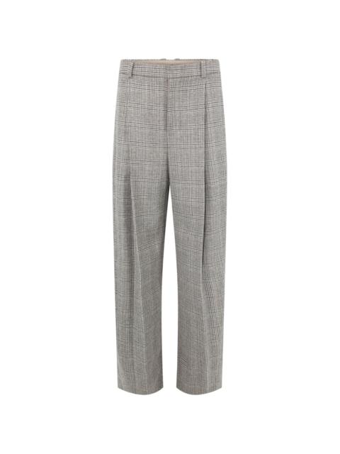 plaid-check trousers