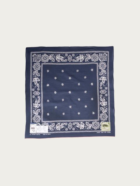 Kapital Fastcolor Selvedge Bandanna (ESCARGOT FLOWER) 20x20 - Navy