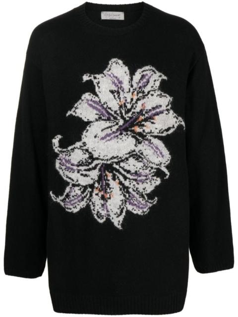 Yohji Yamamoto floral-print wool jumper