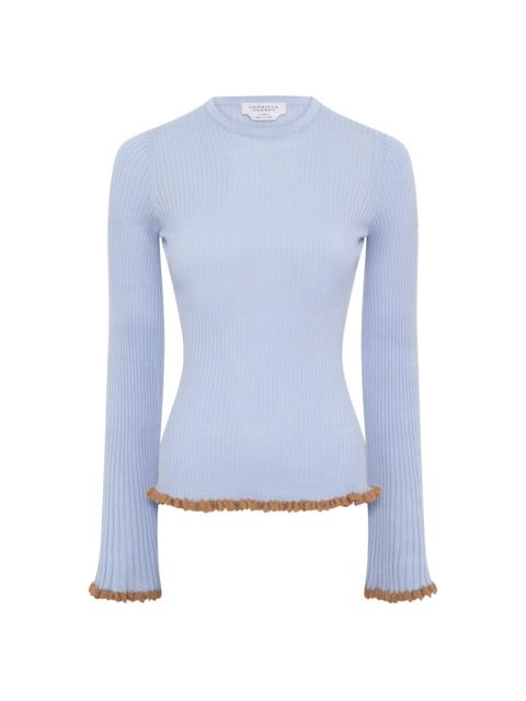 GABRIELA HEARST Erya Knit Crewneck Sweater in Halogen Blue Cashmere Silk