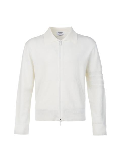Thom Browne Merino Wool Double Face 4-Bar Zip Up Cardigan Men
