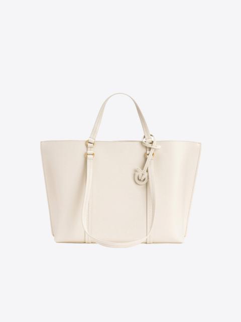PINKO LARGE TUMBLED LEATHER SHOPPER BAG