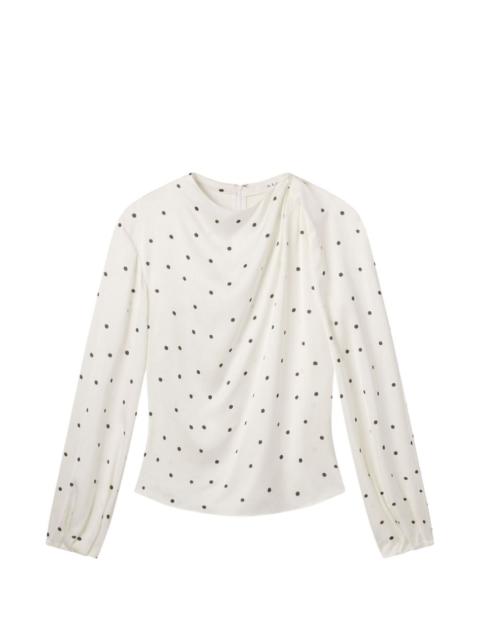 A.L.C. Blaire polka dot draped top