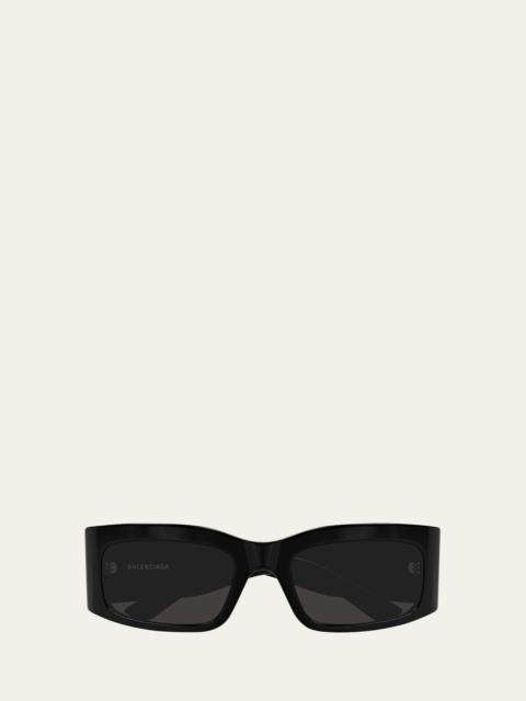Men's Nylon and Acetate Rectangle Sunglasses