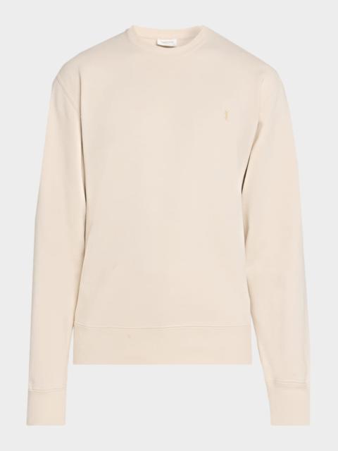 SAINT LAURENT Men's Cassandre Logo Crewneck Sweater