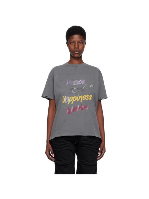 We11done Gray Lettering T-Shirt