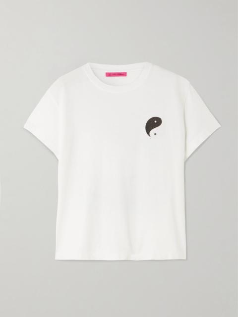 The Elder Statesman Printed cotton and cashmere-blend jersey T-shirt White