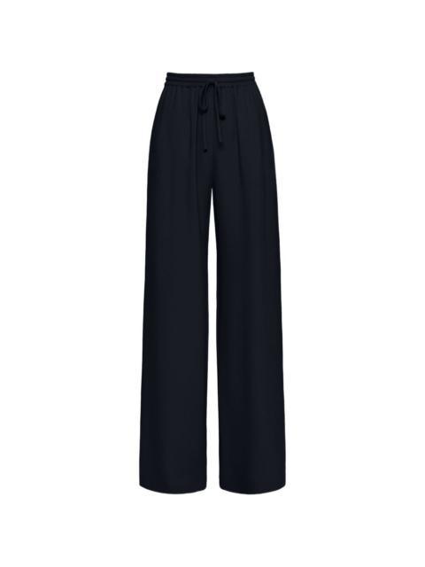 Oscar de la Renta silk georgette drawstring pant