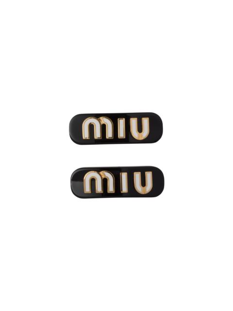 Miu Miu Plexiglas and metal hair clips