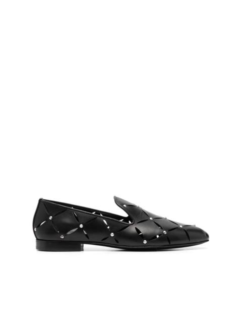 VERSACE cut-out leather loafers