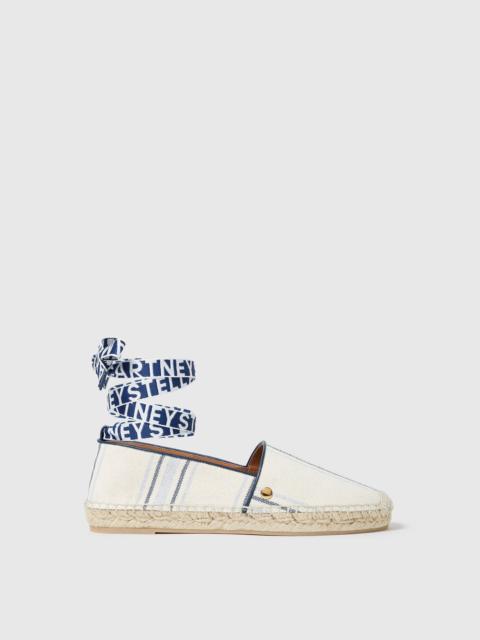 Stella McCartney Gaia Striped Flat Espadrilles