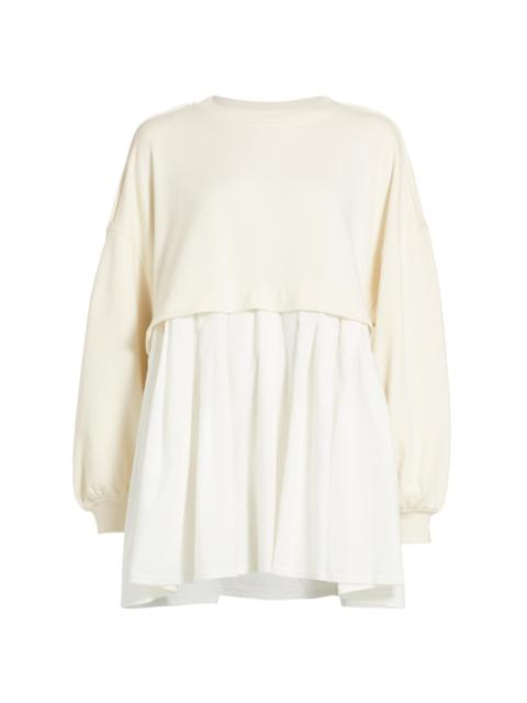 FREE PEOPLE Women's Eleanor Pleated Trapeze Sweatshirt - Grey Combo