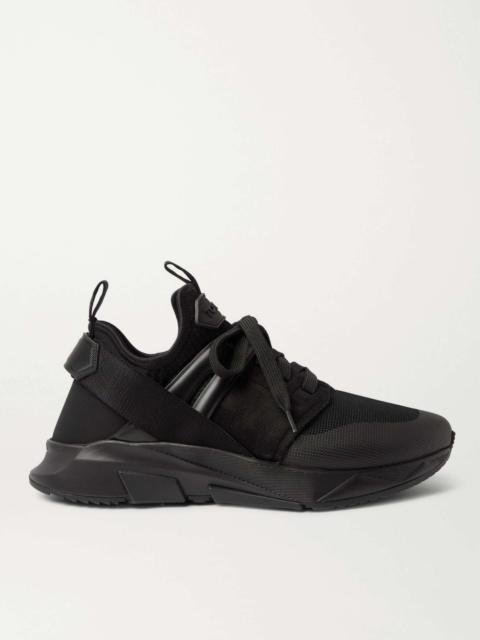 Jago Suede-Trimmed Mesh and Scuba Sneakers