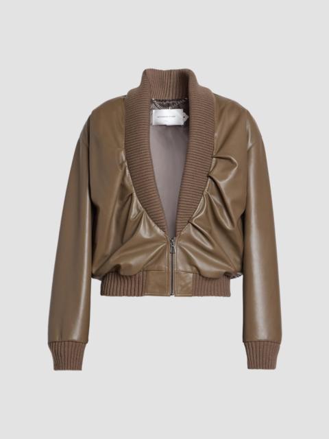 Victoria Beckham Women's Leather Bomber Jacket - Tree Bark