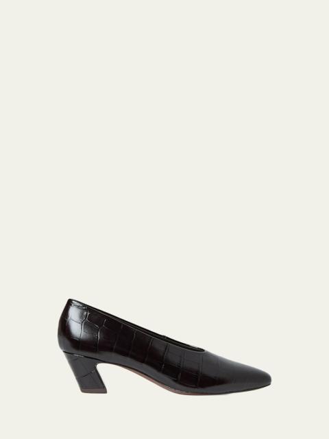LOEFFLER RANDALL 50mm Neive Croc-Embossed Leather Pumps