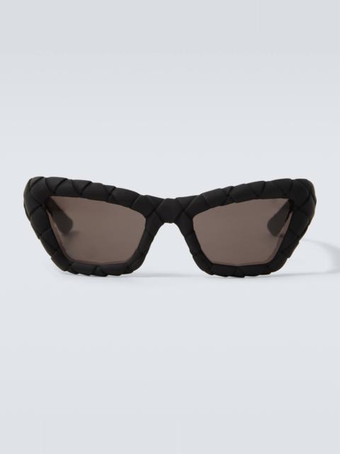 Bottega Veneta Intrecciato rectangular sunglasses