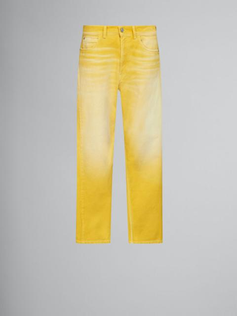 Marni YELLOW OVERDYED BULL DENIM STRAIGHT-LEG TROUSERS